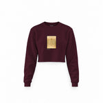 Vitruvian Man Crop Sweatshirt — Bordo — Görsel 1