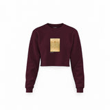 Vitruvian Man Crop Sweatshirt — Bordo — Görsel 1