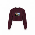 The Fallen Angel Crop Sweatshirt — Bordo — Görsel 1