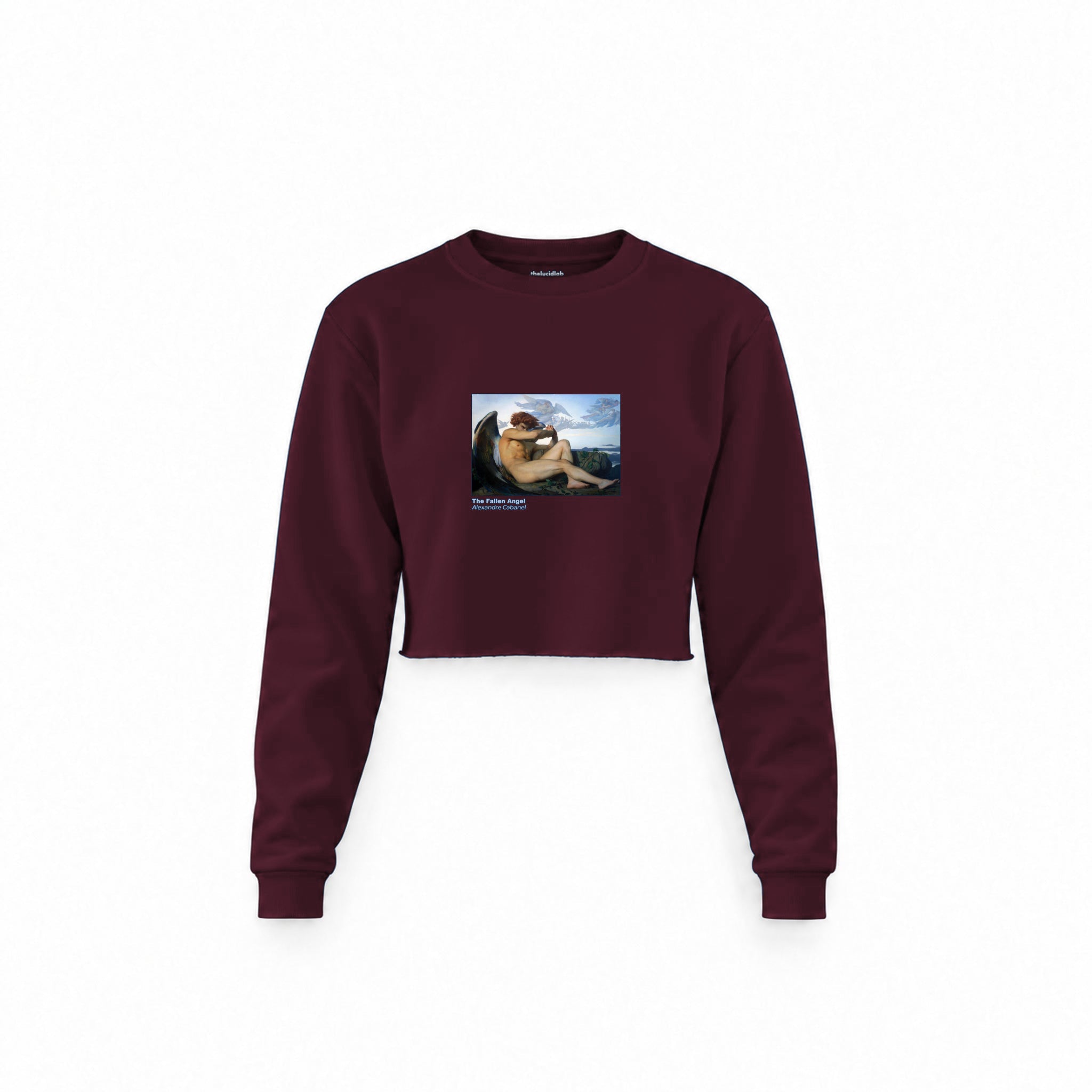 The Fallen Angel Crop Sweatshirt — Bordo — Görsel 1