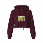 Field with Ploughman and Mill Crop Hoodie — Bordo — Görsel 1