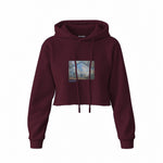 Gare Saint-Lazare Crop Hoodie — Bordo — Görsel 1