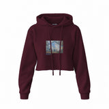 Gare Saint-Lazare Crop Hoodie — Bordo — Görsel 1