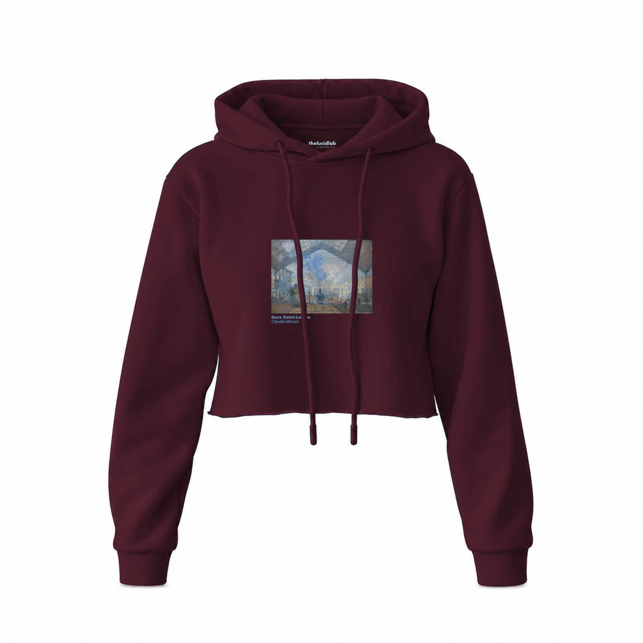 Gare Saint-Lazare Crop Hoodie — Bordo — Görsel 1