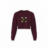 Medusa Crop Sweatshirt — Bordo — Görsel 1