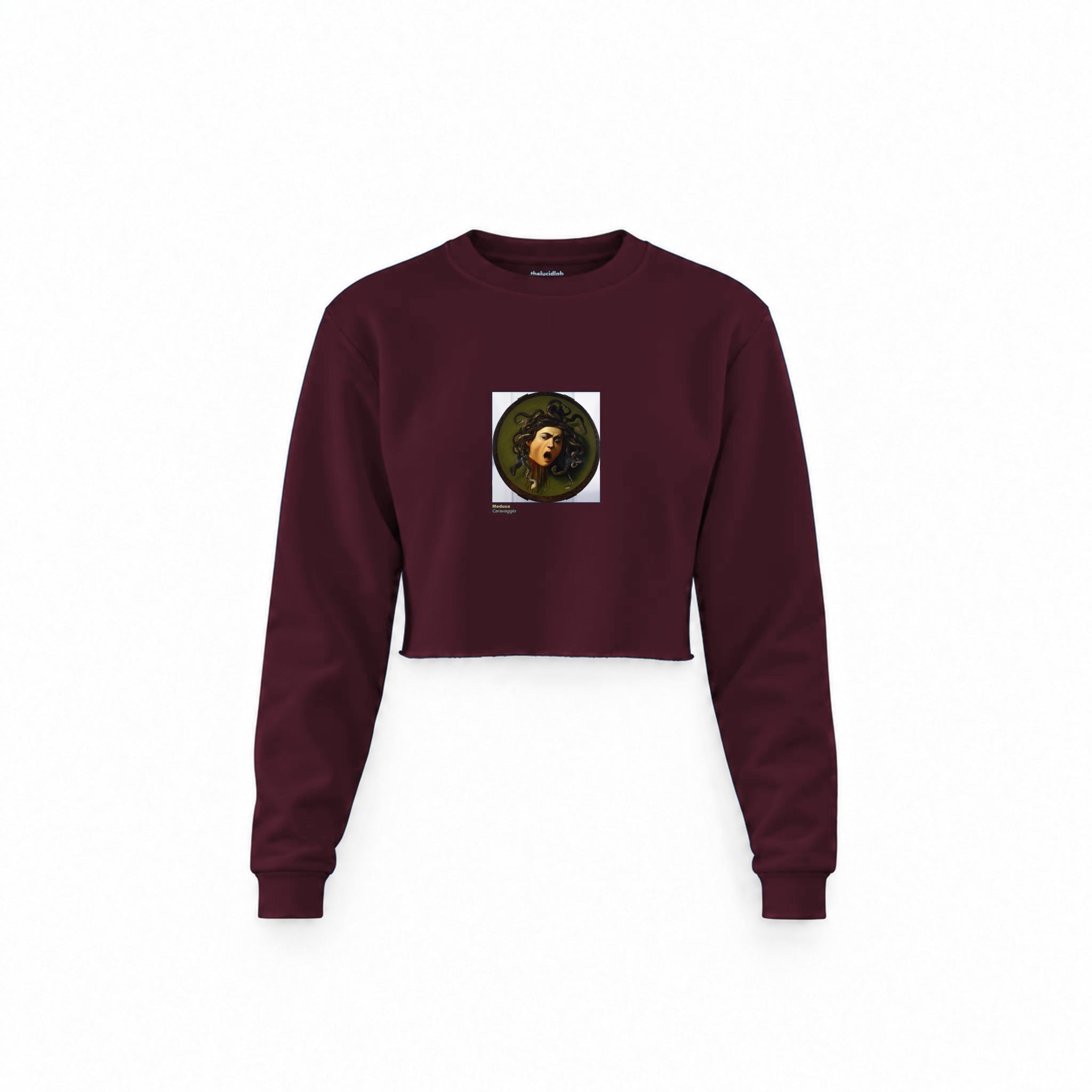 Medusa Crop Sweatshirt — Bordo — Görsel 1