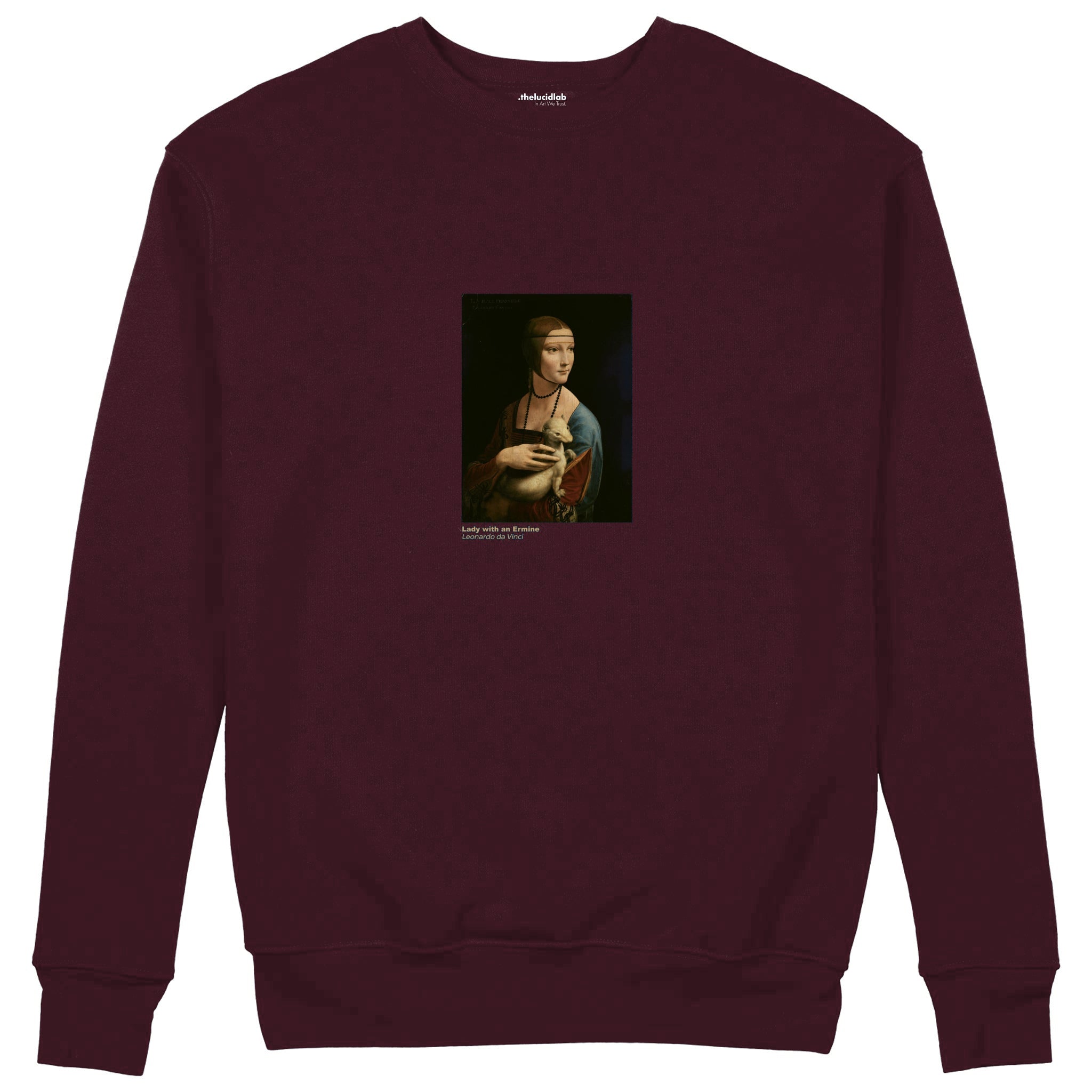Lady with an Ermine Sweatshirt — Bordo — Görsel 1