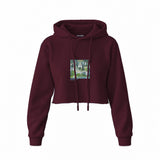 Church in Cassone Crop Hoodie — Bordo — Görsel 1