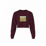 Field with Ploughman and Mill Crop Sweatshirt — Bordo — Görsel 1