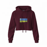 Wheatfield under Thunderclouds Crop Hoodie — Bordo — Görsel 1
