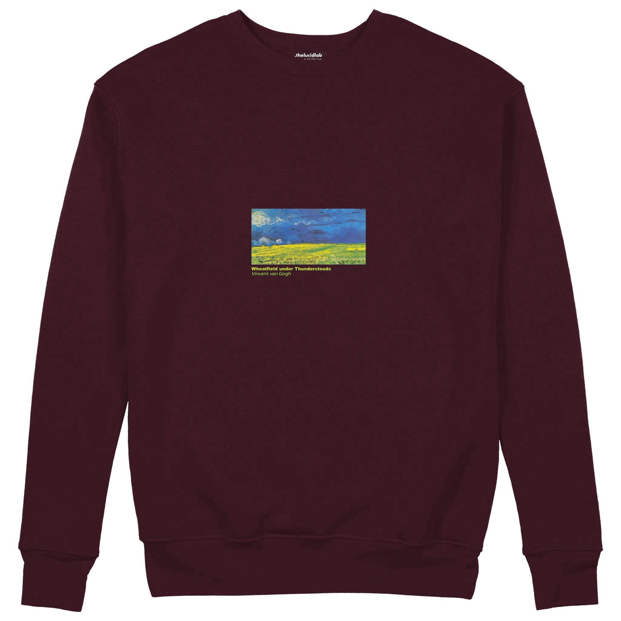 Wheatfield under Thunderclouds Sweatshirt — Bordo — Görsel 1