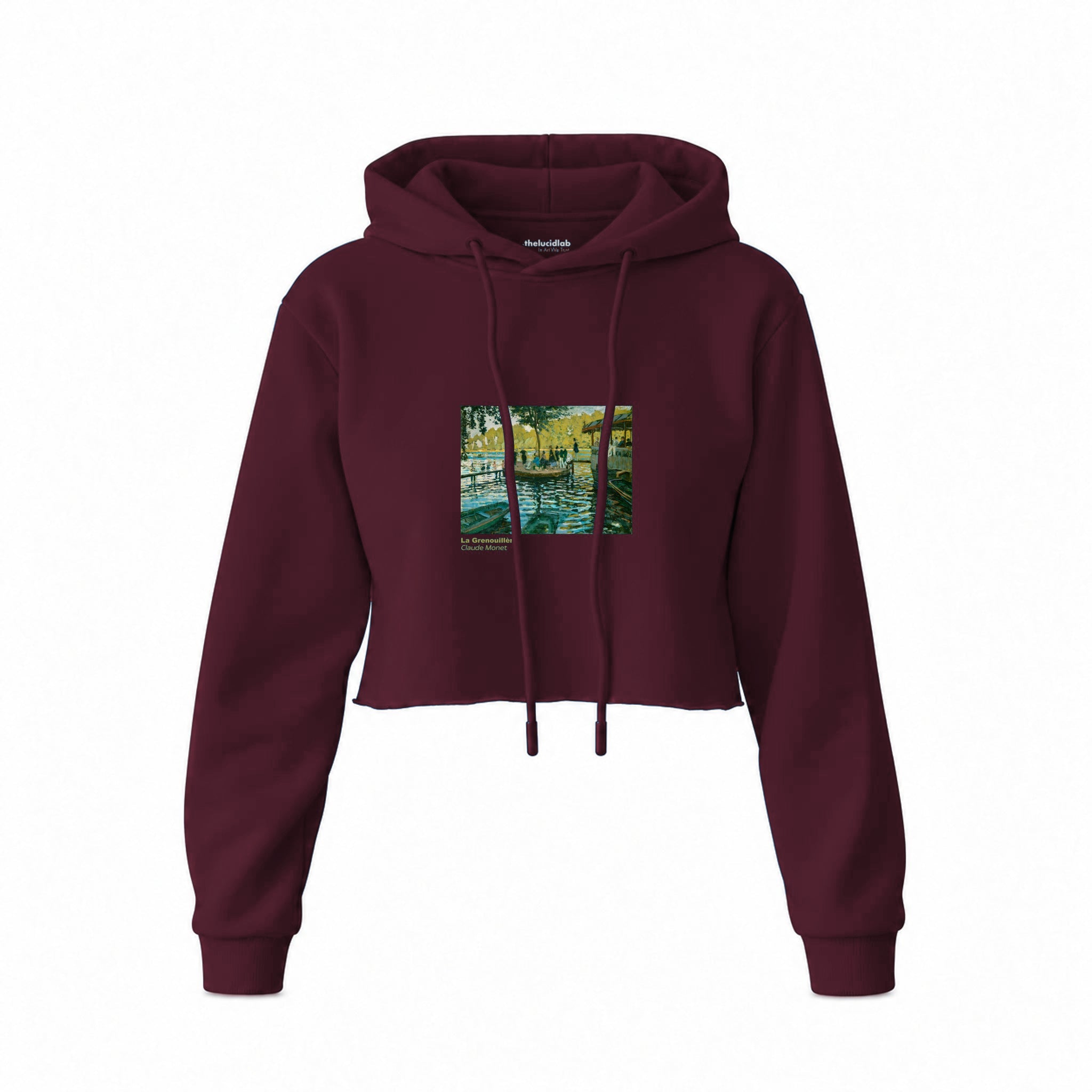 La Grenouillère Crop Hoodie — Bordo — Görsel 1