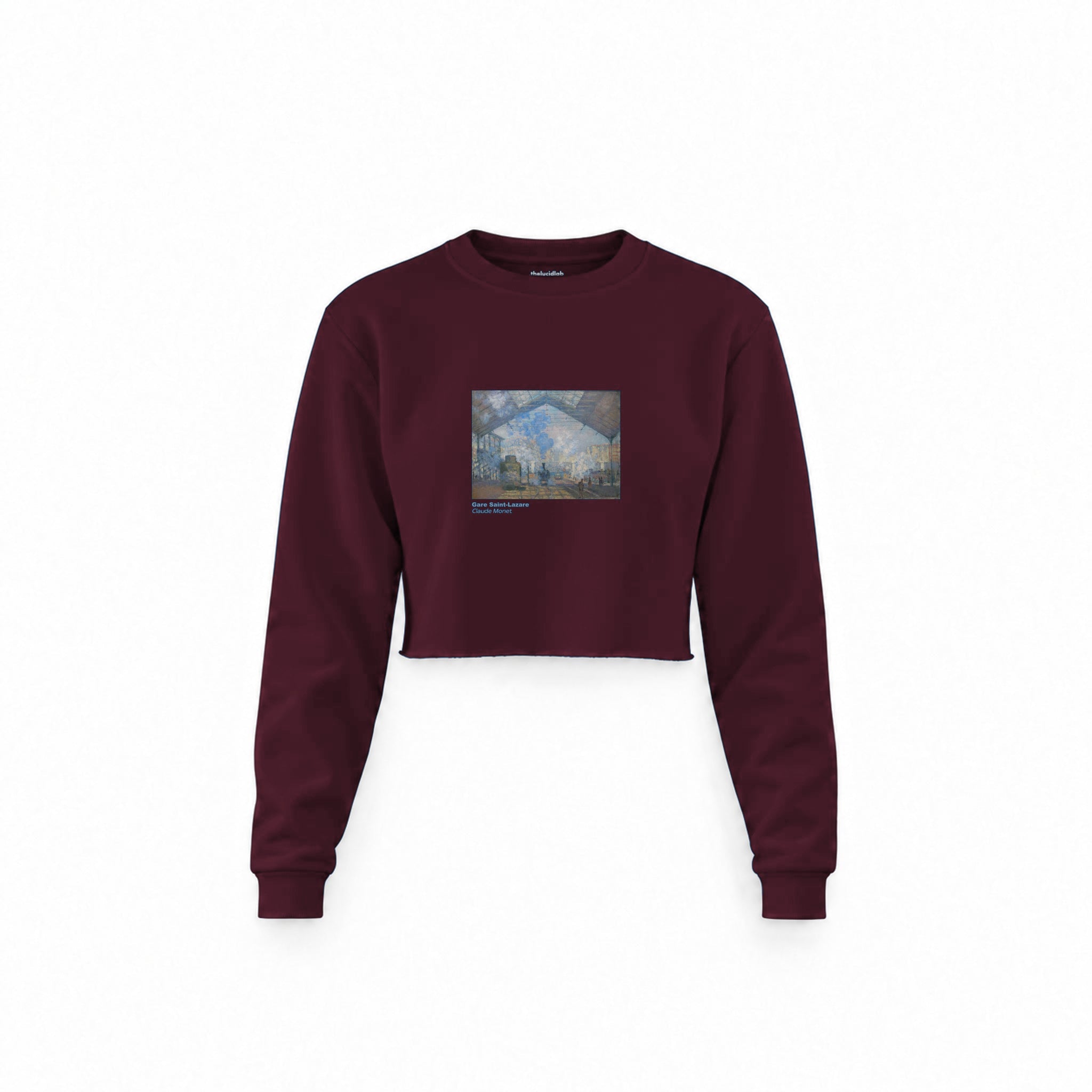 Gare Saint-Lazare Crop Sweatshirt — Bordo — Görsel 1