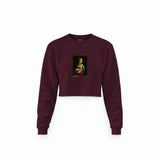 Lady with an Ermine Crop Sweatshirt — Bordo — Görsel 1