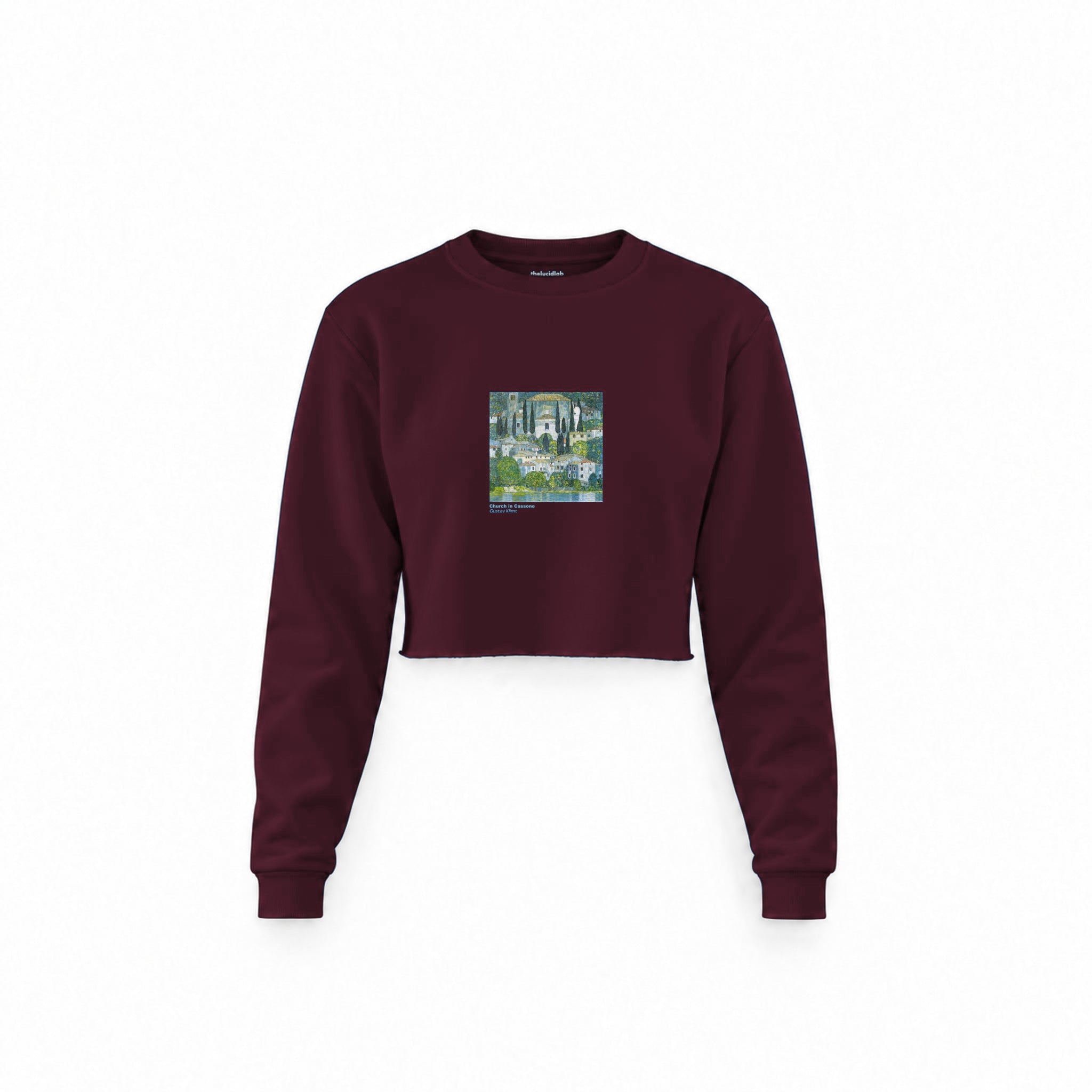 Church in Cassone Crop Sweatshirt — Bordo — Görsel 1