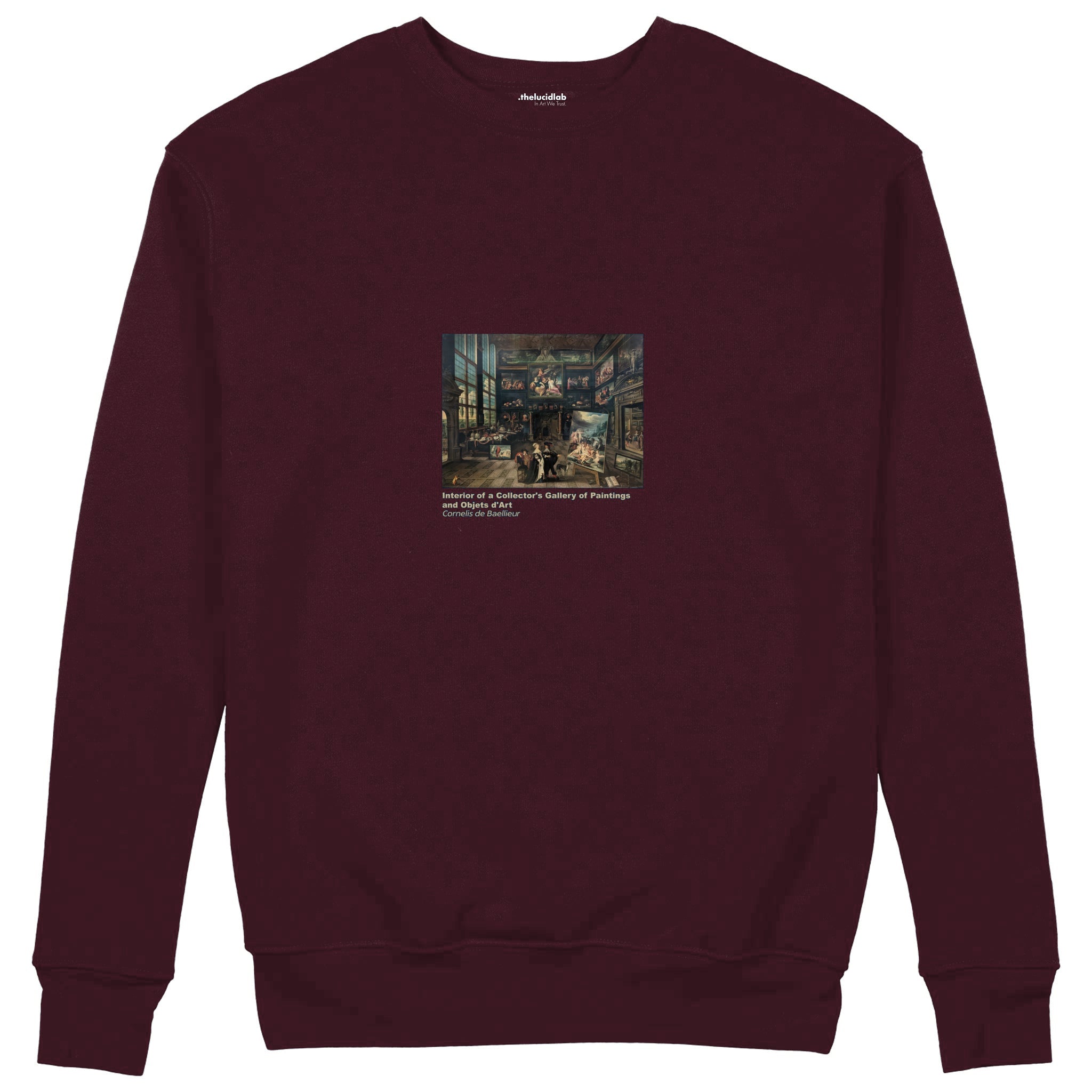 Interior of a Collector's Gallery of Paintings and Objets d'Art Sweatshirt — Bordo — Görsel 1