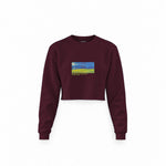 Wheatfield under Thunderclouds Crop Sweatshirt — Bordo — Görsel 1