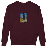 Road with Cypress and Star Sweatshirt — Bordo — Görsel 1