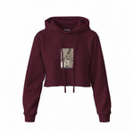 The Sleep of Reason Produces Monsters Crop Hoodie — Bordo — Görsel 1