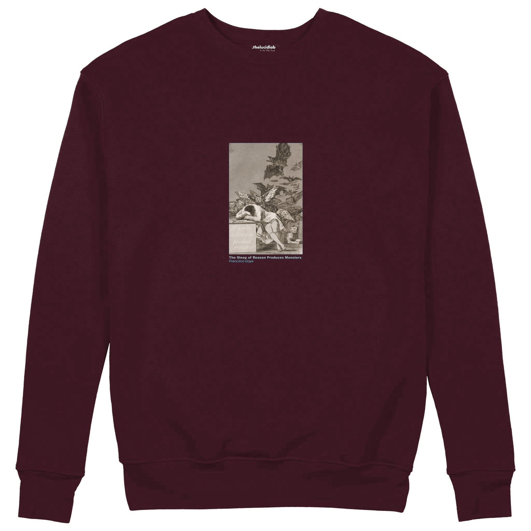 The Sleep of Reason Produces Monsters Sweatshirt — Bordo — Görsel 1