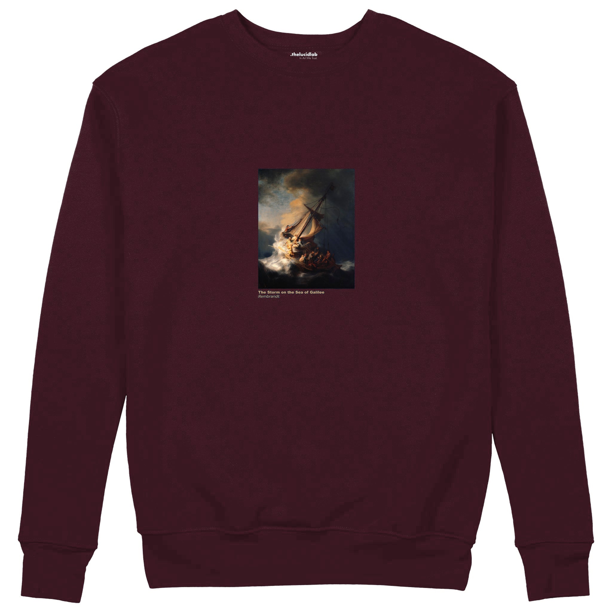 The Storm on the Sea of Galilee Sweatshirt — Bordo — Görsel 1