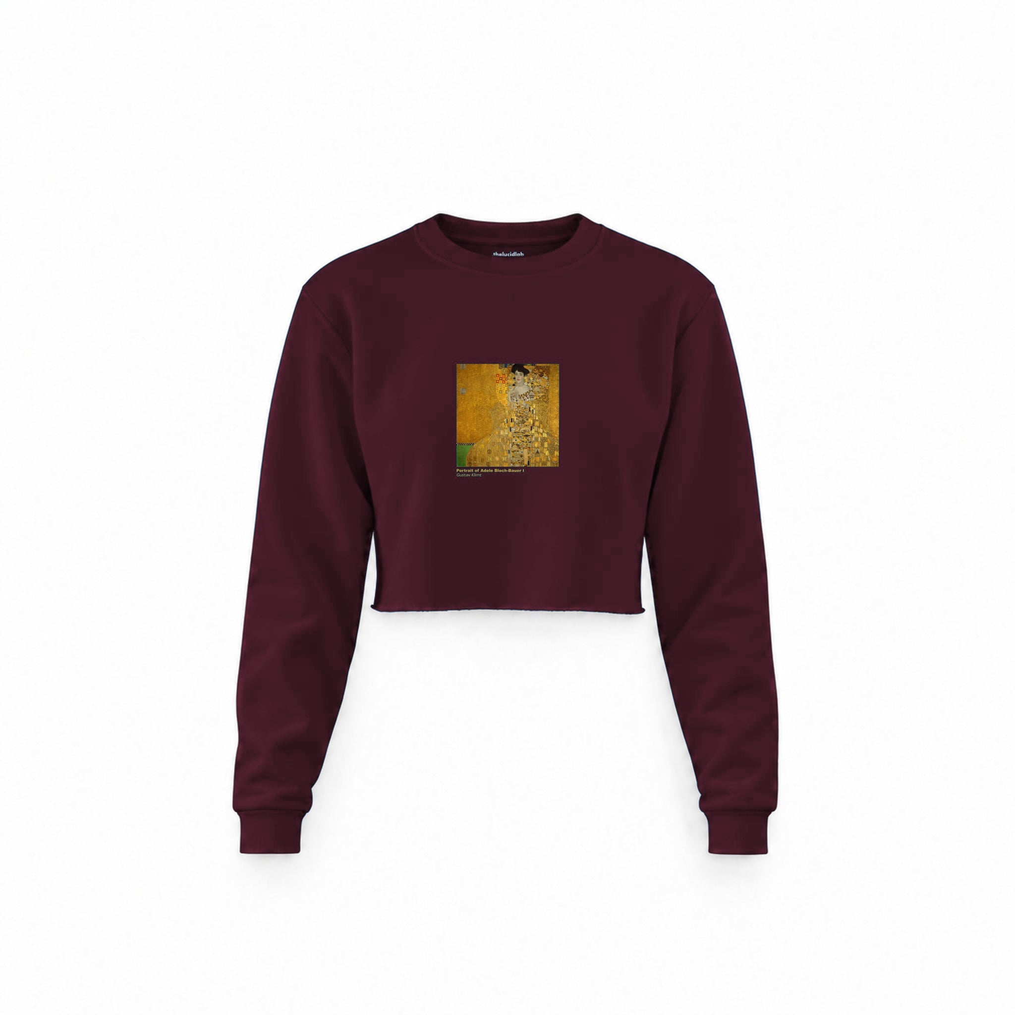 Portrait of Adele Bloch-Bauer I Crop Sweatshirt — Bordo — Görsel 1