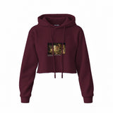 The Quarrel of Oberon and Titania Crop Hoodie — Bordo — Görsel 1
