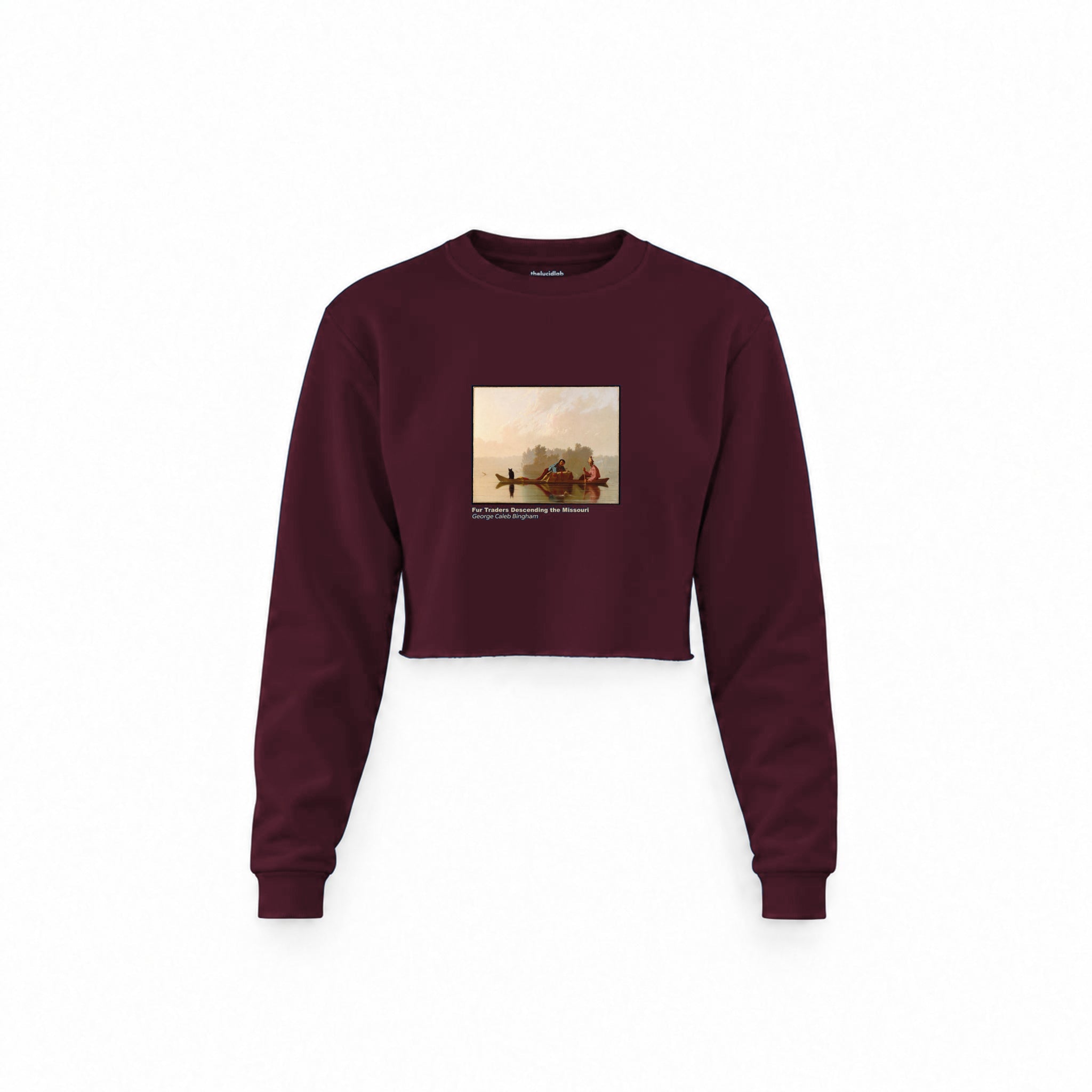 Fur Traders Descending the Missouri Crop Sweatshirt — Bordo — Görsel 1