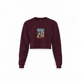 Mona and van Gogh's Secret Crop Sweatshirt — Bordo — Görsel 1