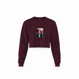 Frida Crop Sweatshirt — Bordo — Görsel 1