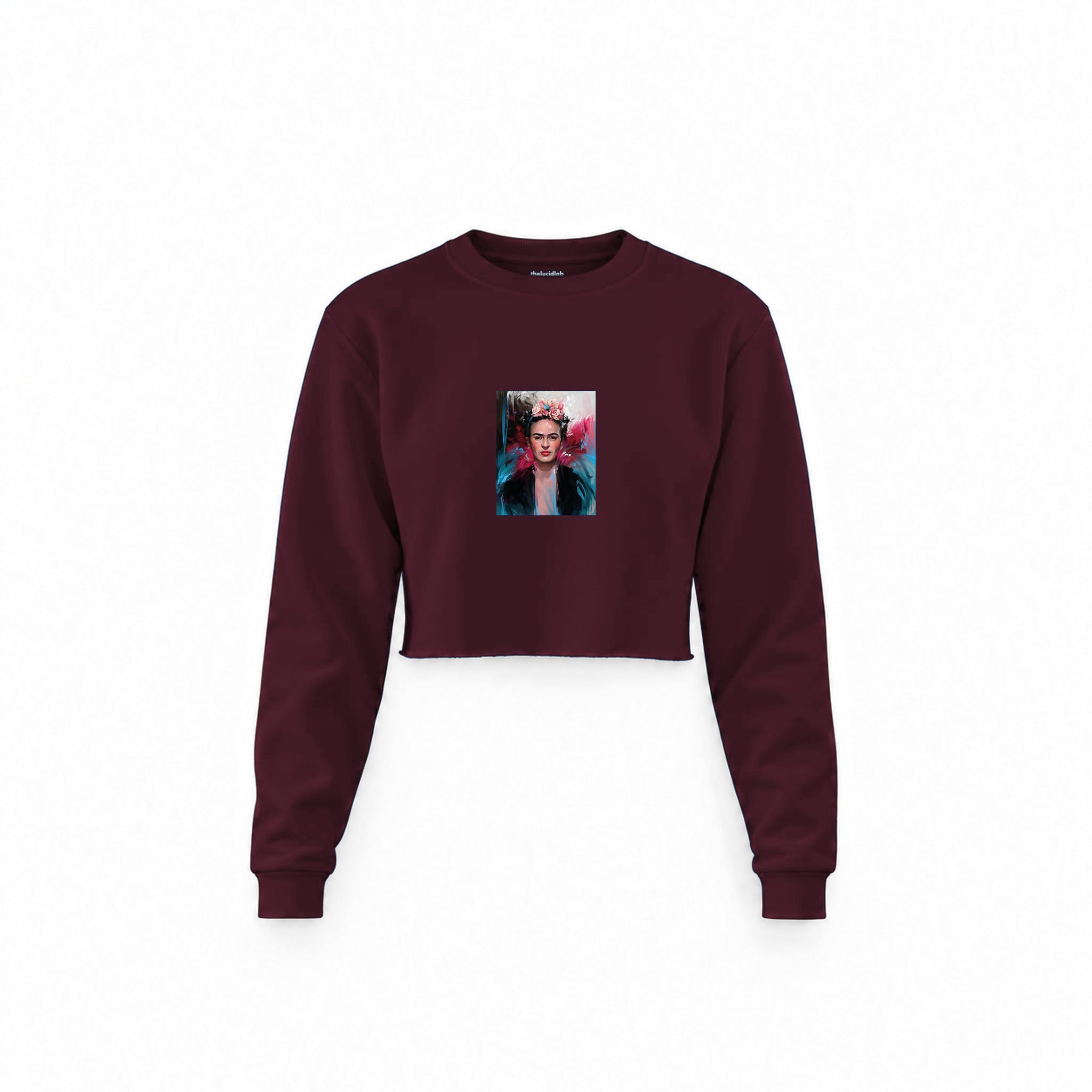Frida Crop Sweatshirt — Bordo — Görsel 1