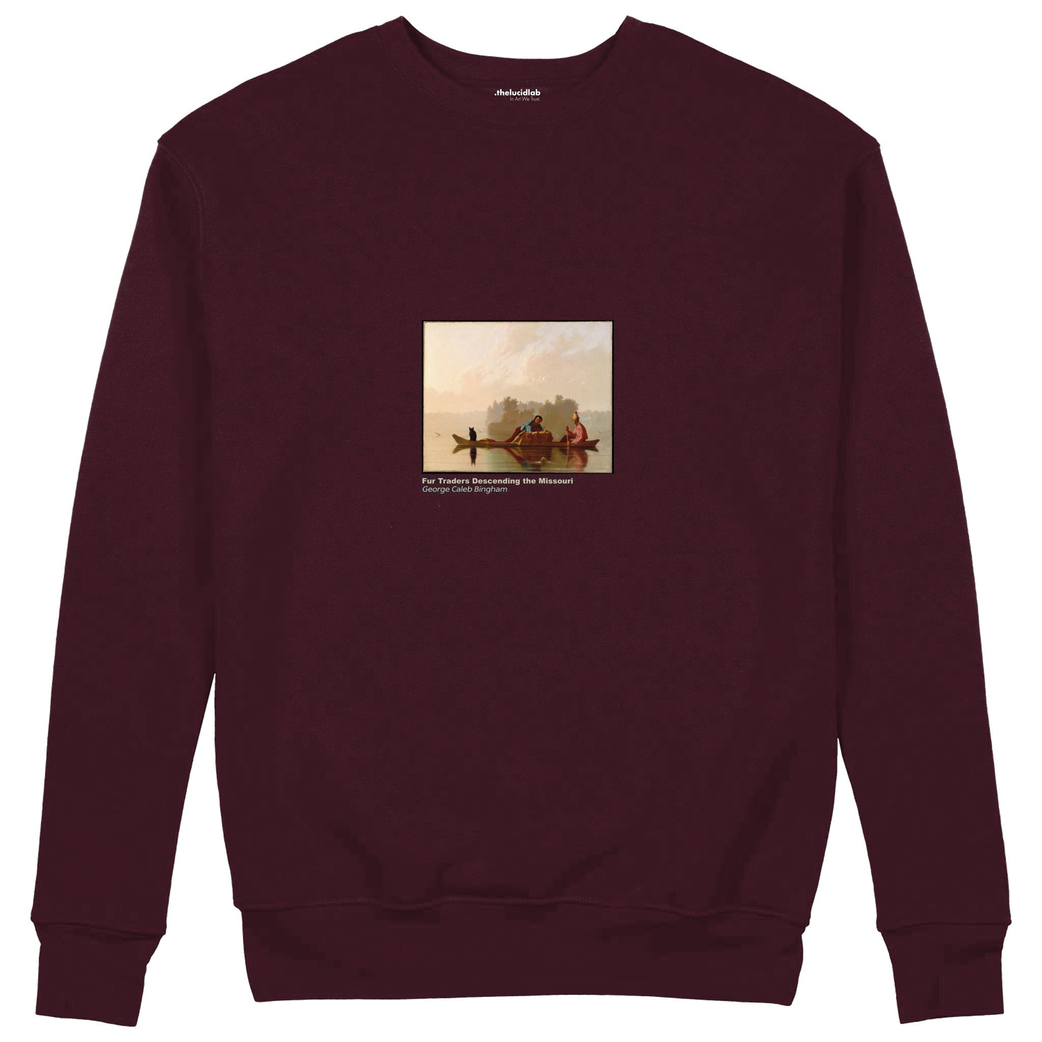 Fur Traders Descending the Missouri Sweatshirt — Bordo — Görsel 1
