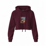 Mona and van Gogh's Secret Crop Hoodie — Bordo — Görsel 1