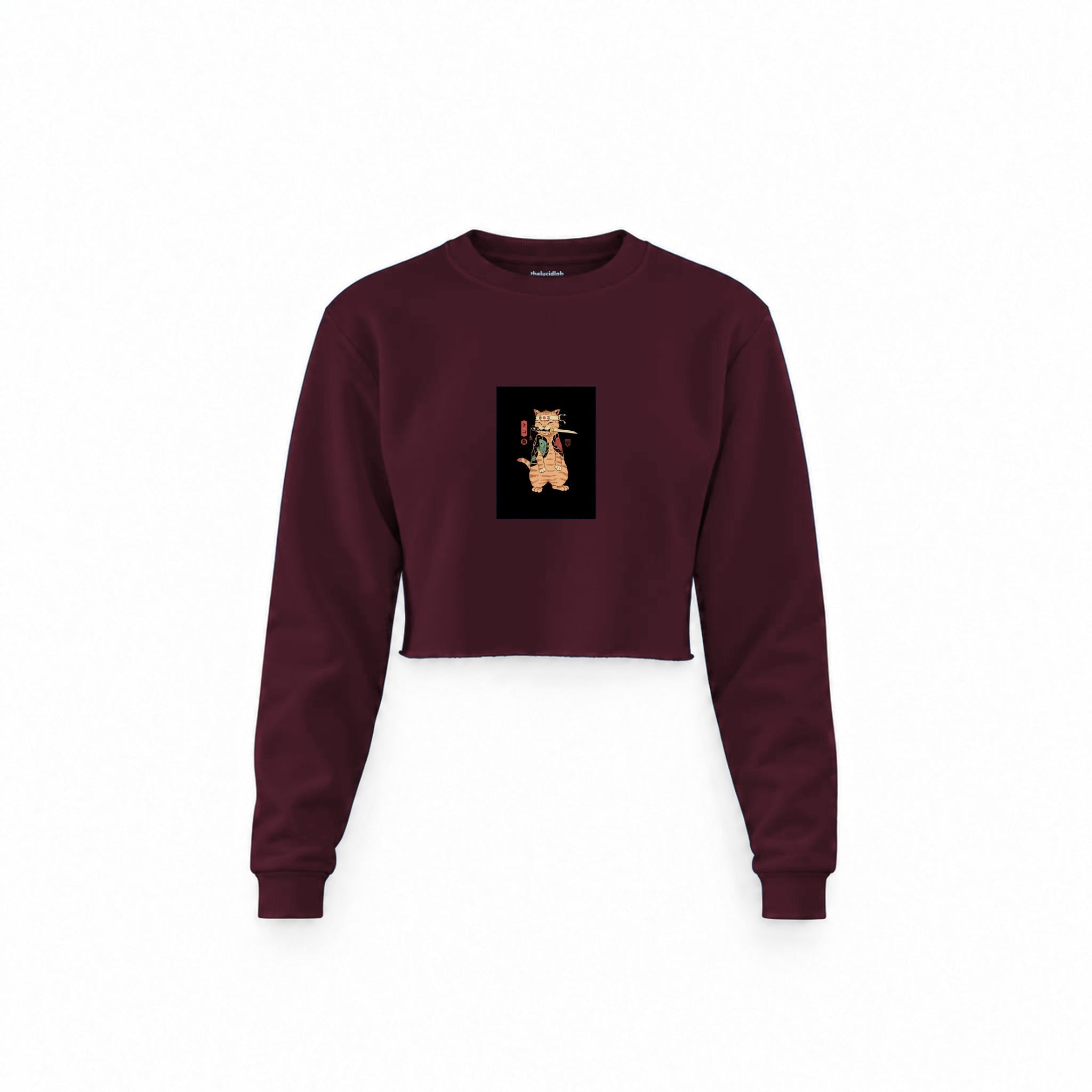 Catana: The Last Stand Crop Sweatshirt — Bordo — Görsel 1