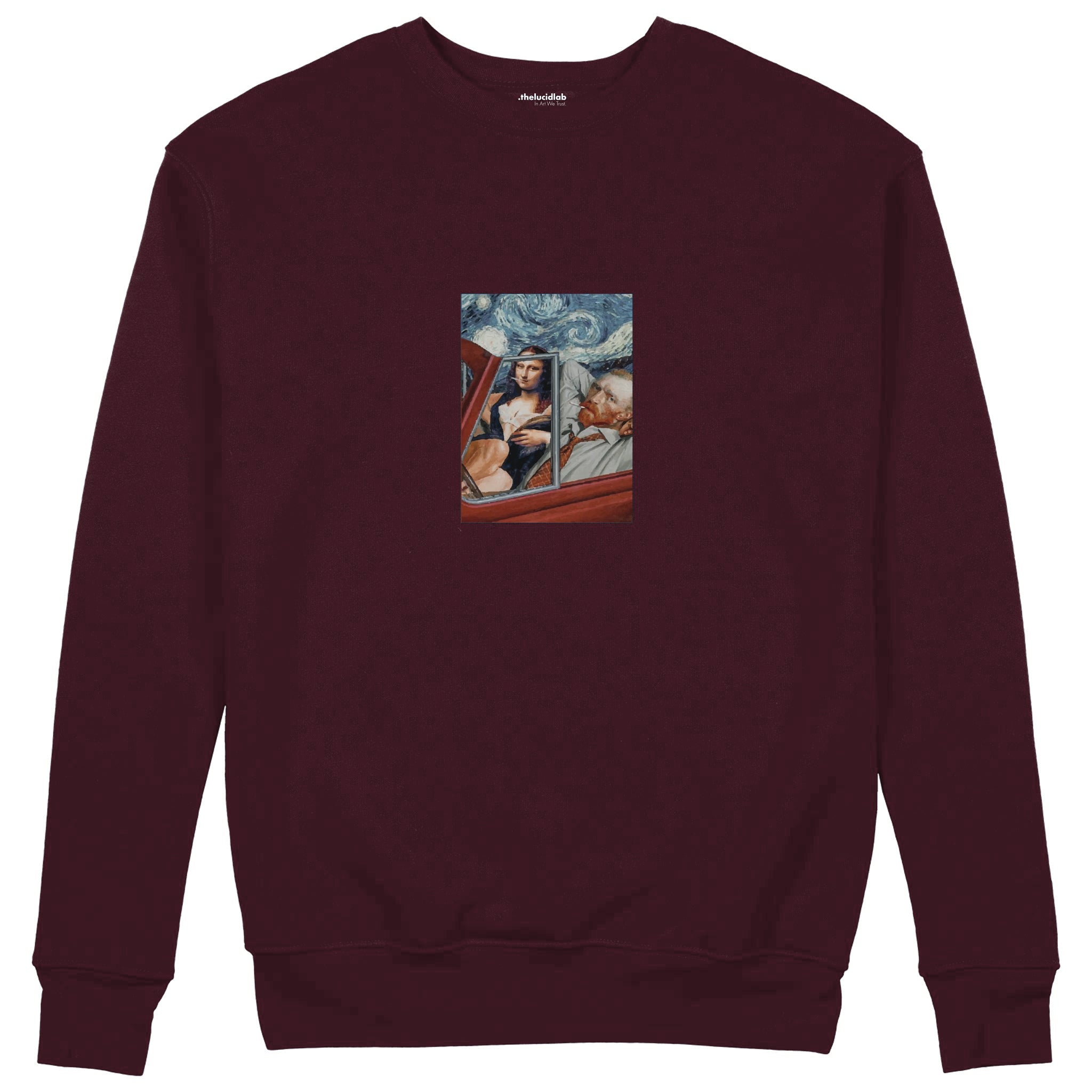 Mona and van Gogh's Secret Sweatshirt — Bordo — Görsel 1