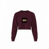 Fierce Catana Crop Sweatshirt — Bordo — Görsel 1