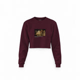 The Quarrel of Oberon and Titania Crop Sweatshirt — Bordo — Görsel 1