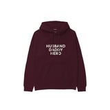 Husband Daddy Hero Hoodie — Bordo — Ön