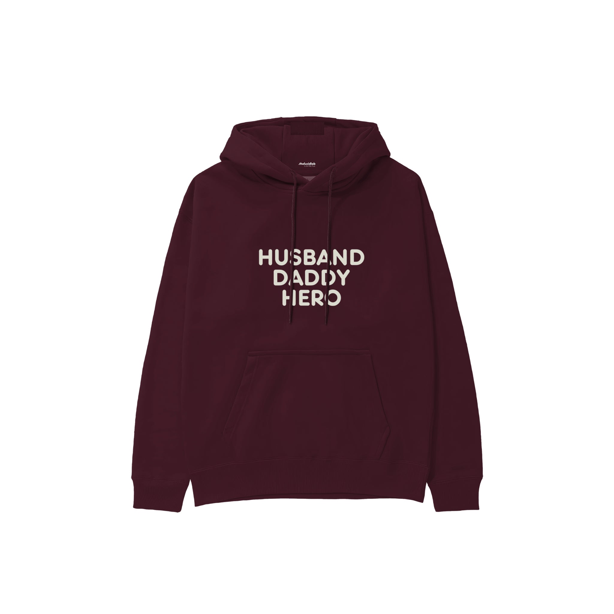 Husband Daddy Hero Hoodie — Bordo — Ön