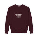 Husband Daddy Hero Sweatshirt — Bordo — Ön