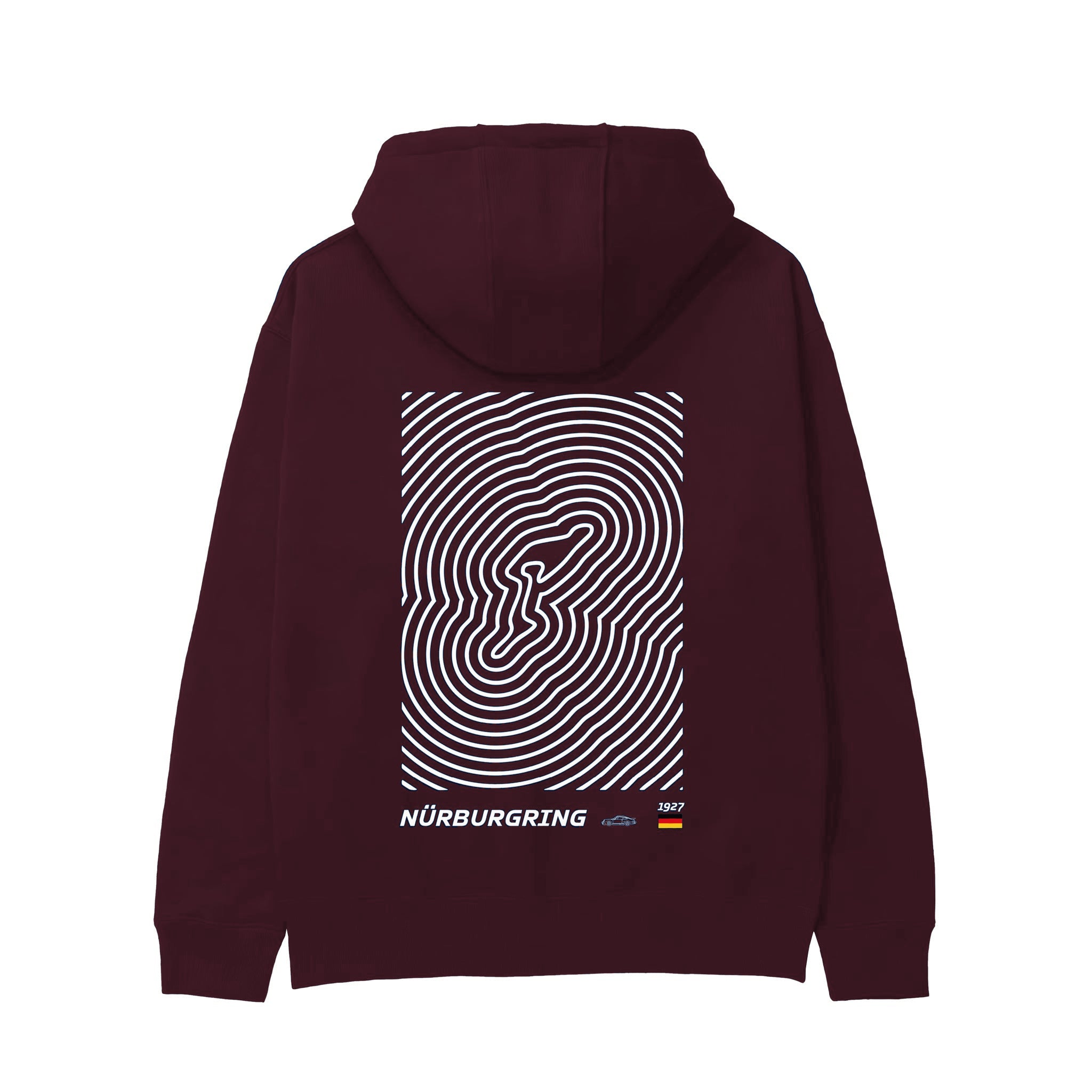 Nürburgring Artwork Hoodie — Bordo — Görsel 1