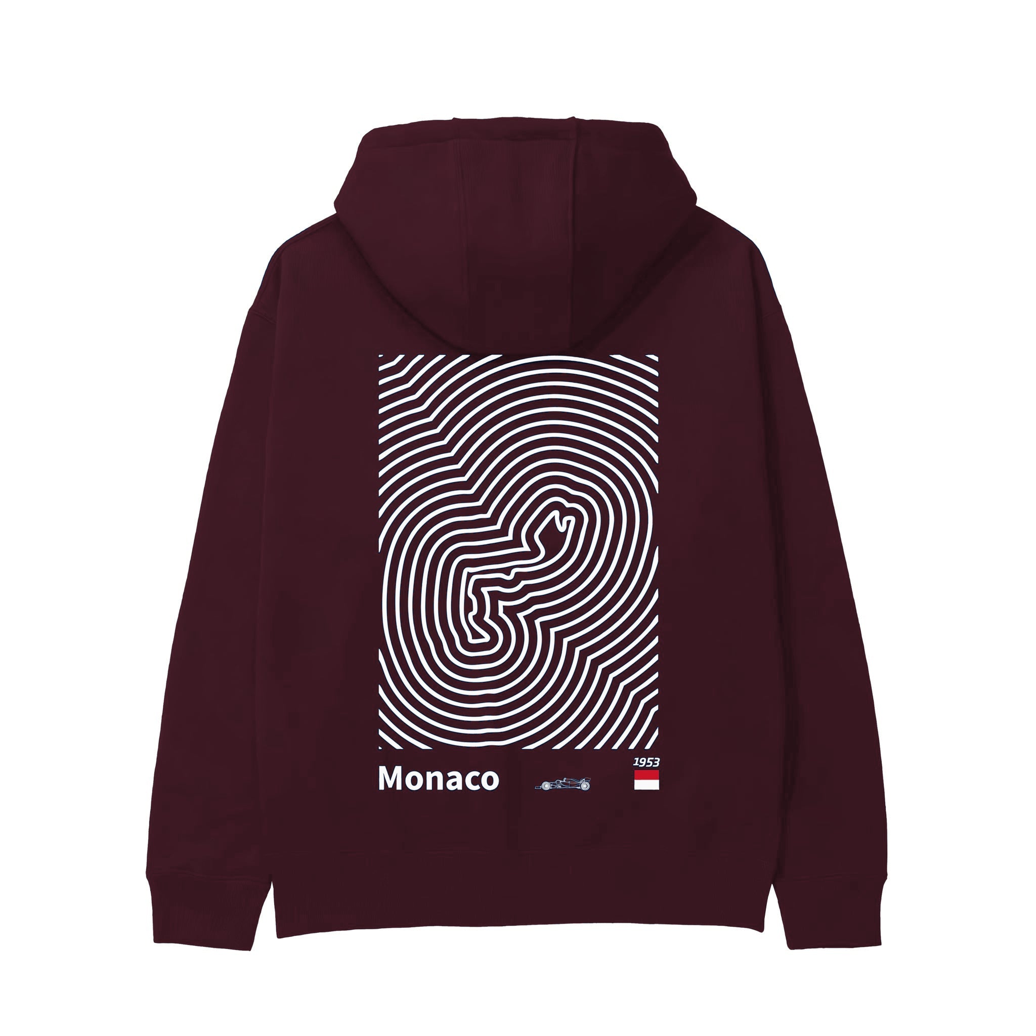 Circuit de Monaco Artwork Hoodie — Bordo — Görsel 1