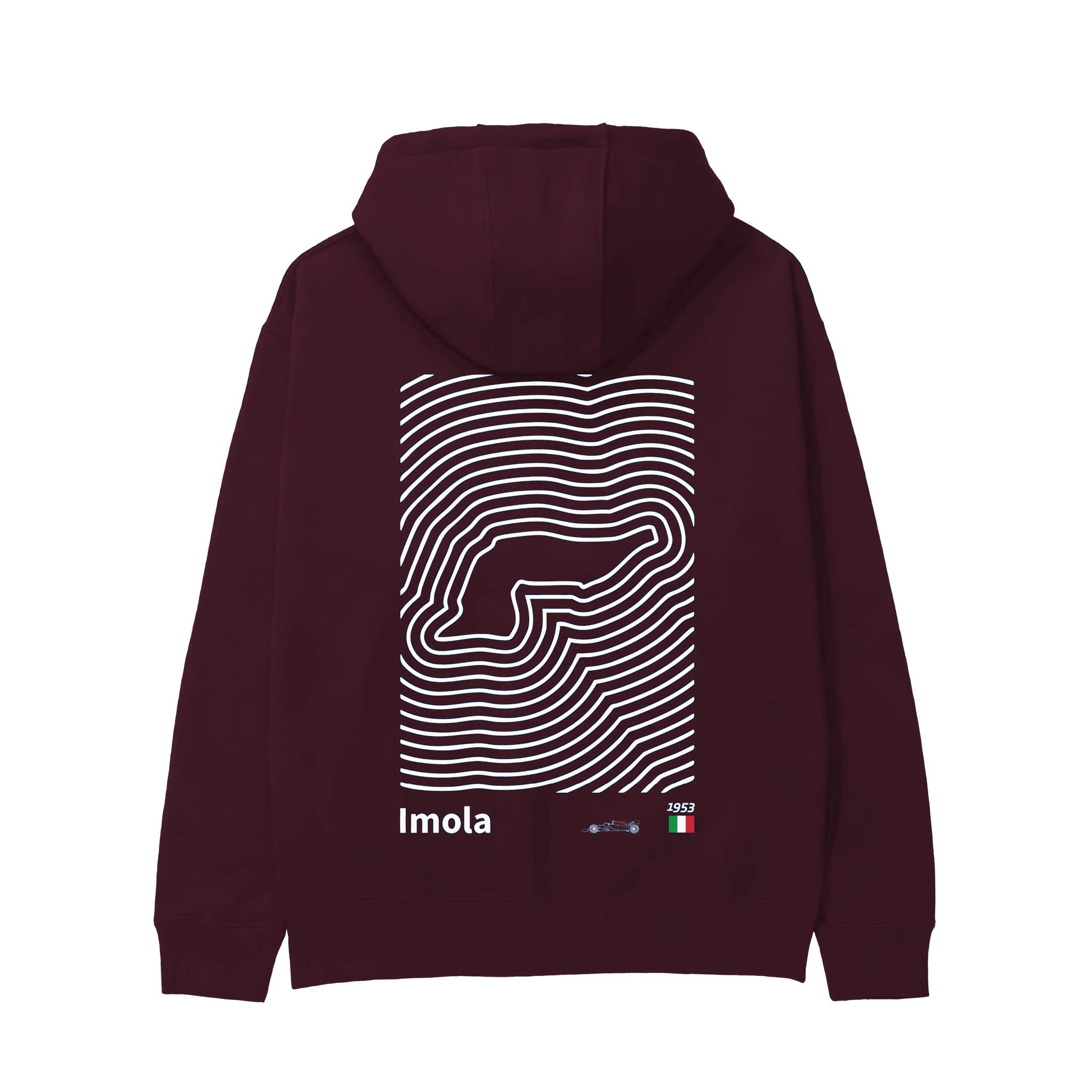 Imola Circuit Artwork Hoodie — Bordo — Görsel 1