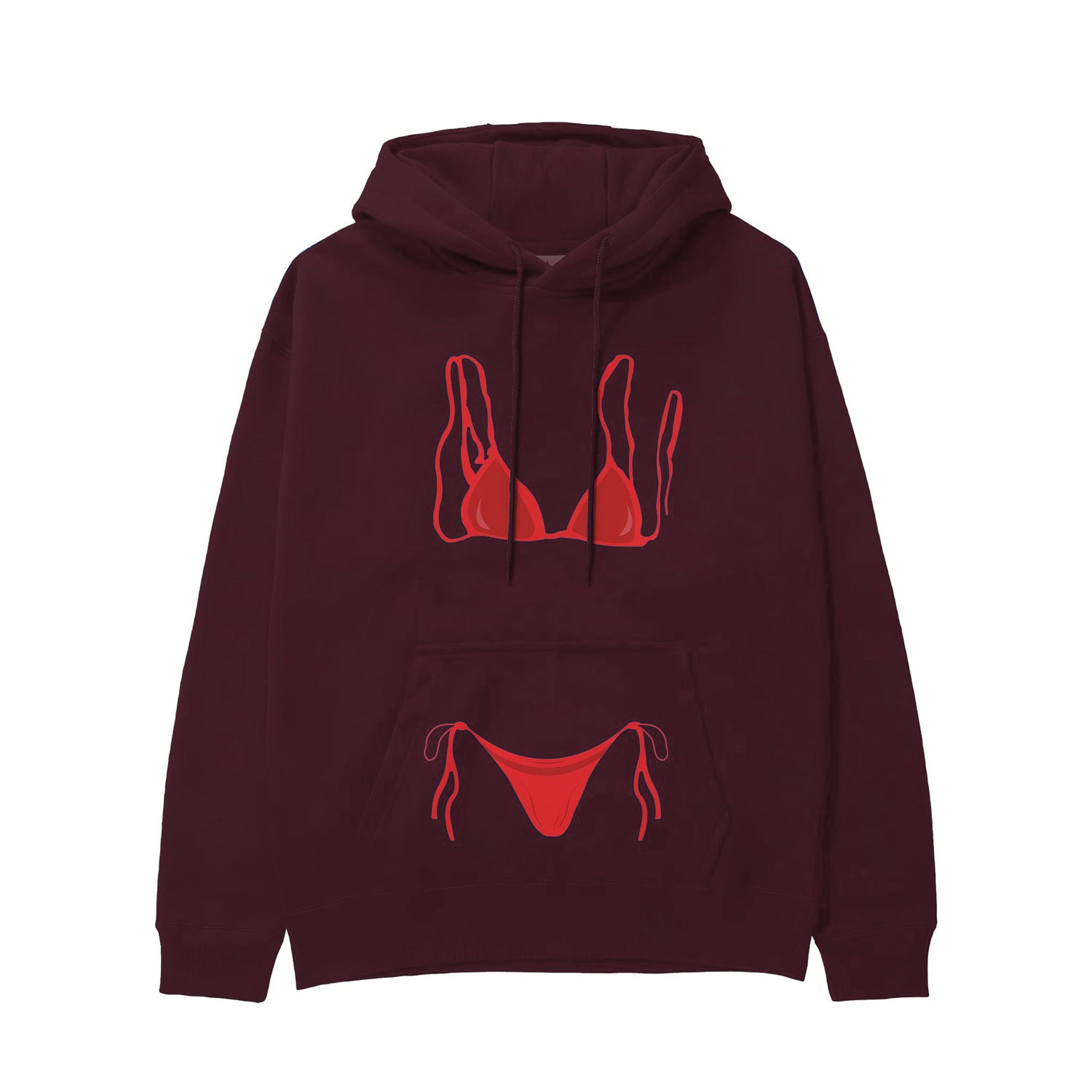 Red Bikini Hoodie — Bordo — Görsel 1