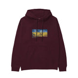 Buğday Tarlası ve Kargalar Hoodie — Bordo — Görsel 1