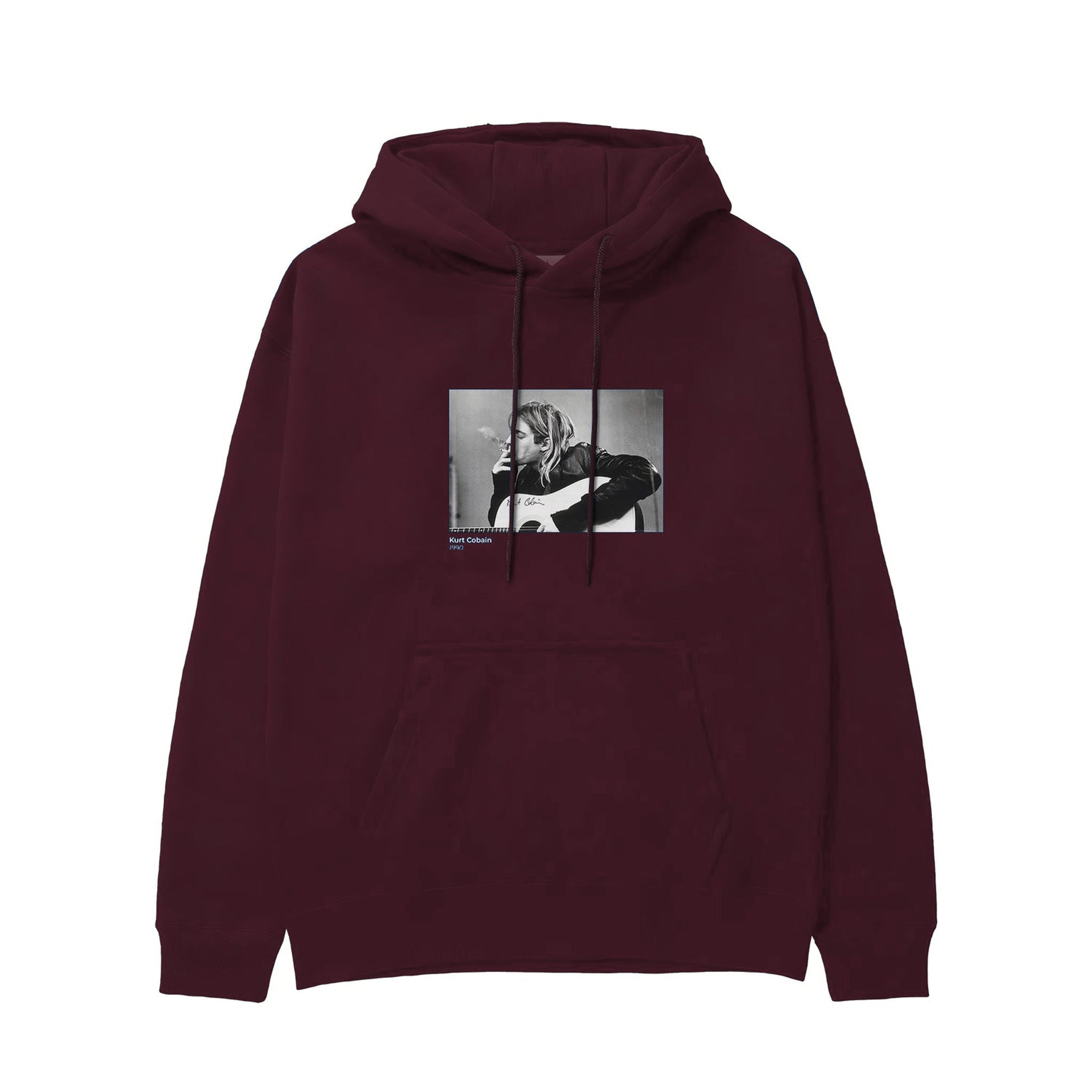 Kurt Cobain 1990 Hoodie — Bordo — Görsel 1