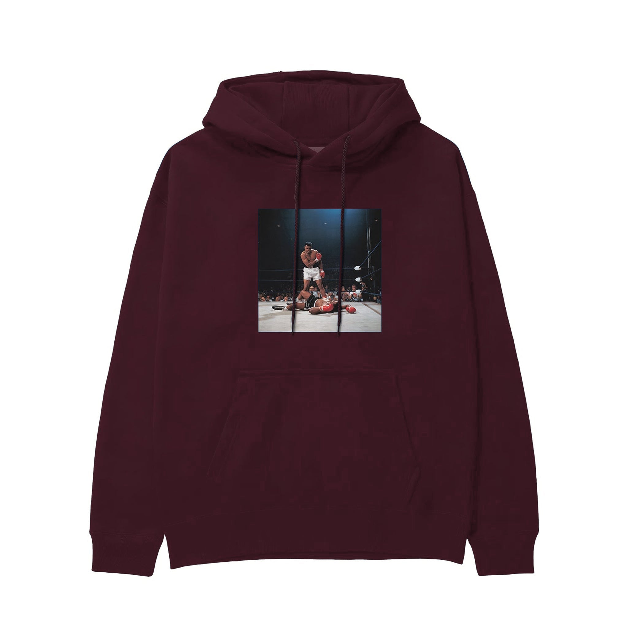 Muhammed Ali And Sonny Liston Usa 1965 Hoodie — Bordo — Görsel 1