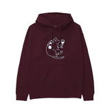 Wine Lover Cat Hoodie — Bordo — Görsel 1
