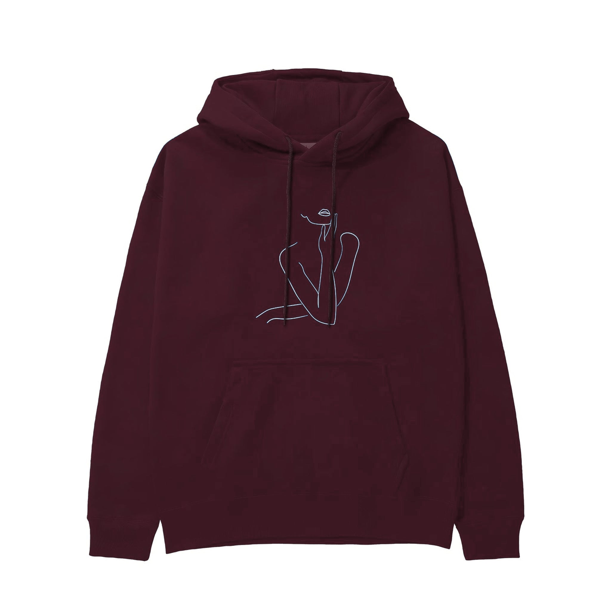 Women / Kadın Silüeti Hoodie — Bordo — Görsel 1