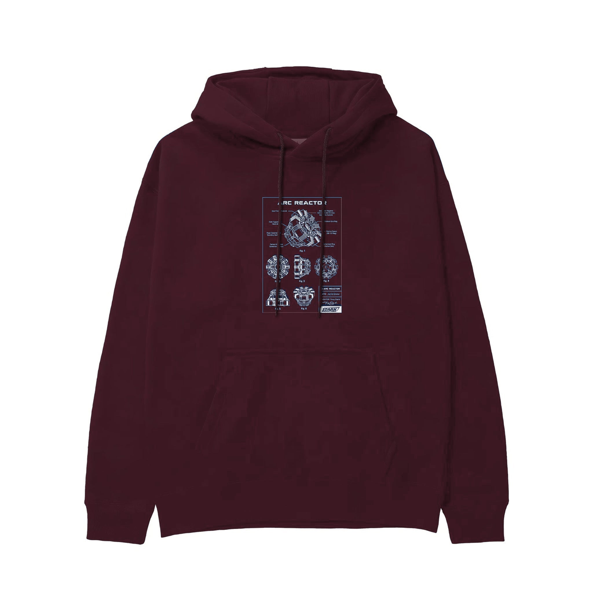 Arc Reactor Hoodie — Bordo — Görsel 1